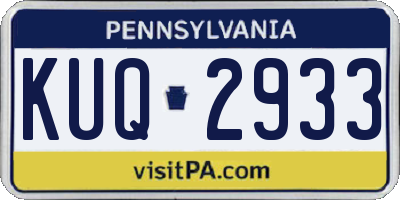 PA license plate KUQ2933