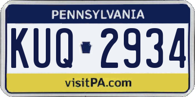 PA license plate KUQ2934