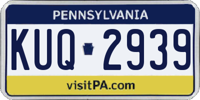 PA license plate KUQ2939