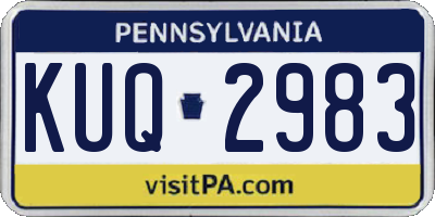 PA license plate KUQ2983