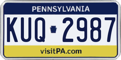 PA license plate KUQ2987
