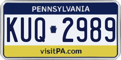 PA license plate KUQ2989