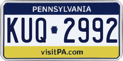 PA license plate KUQ2992