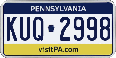 PA license plate KUQ2998
