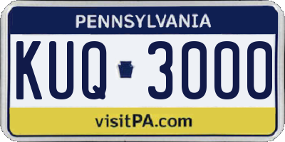 PA license plate KUQ3000