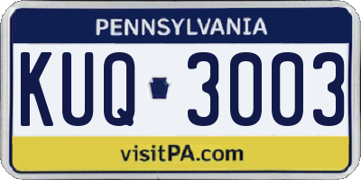 PA license plate KUQ3003