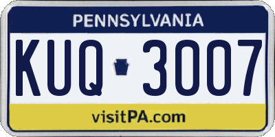 PA license plate KUQ3007