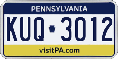 PA license plate KUQ3012