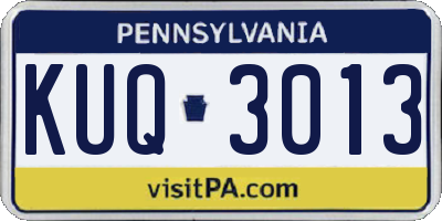 PA license plate KUQ3013