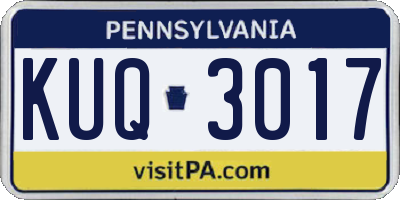PA license plate KUQ3017