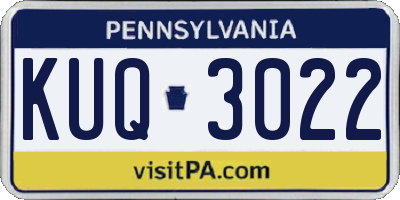 PA license plate KUQ3022