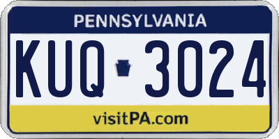 PA license plate KUQ3024