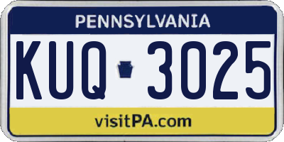PA license plate KUQ3025