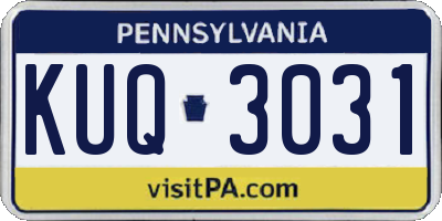 PA license plate KUQ3031