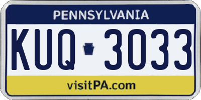 PA license plate KUQ3033
