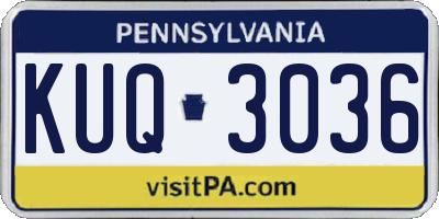 PA license plate KUQ3036