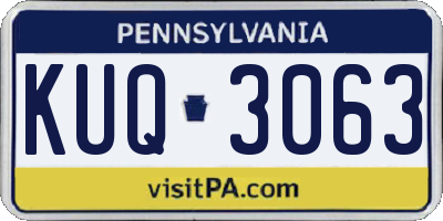 PA license plate KUQ3063