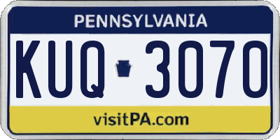 PA license plate KUQ3070