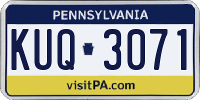 PA license plate KUQ3071