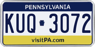 PA license plate KUQ3072
