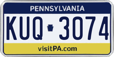 PA license plate KUQ3074