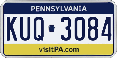 PA license plate KUQ3084