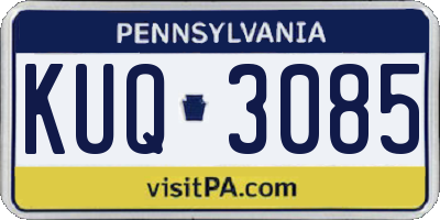 PA license plate KUQ3085