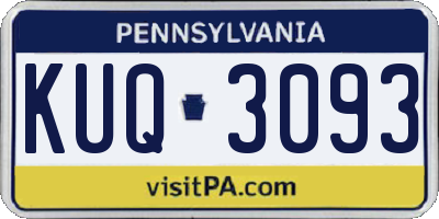 PA license plate KUQ3093