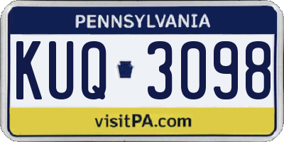 PA license plate KUQ3098