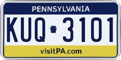 PA license plate KUQ3101