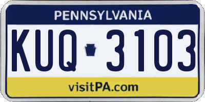 PA license plate KUQ3103