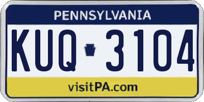 PA license plate KUQ3104