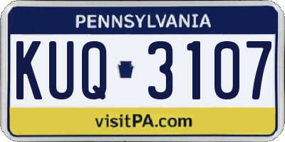 PA license plate KUQ3107