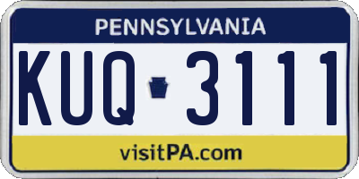 PA license plate KUQ3111
