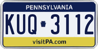 PA license plate KUQ3112