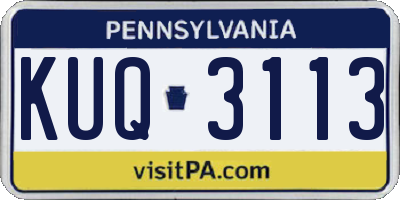 PA license plate KUQ3113
