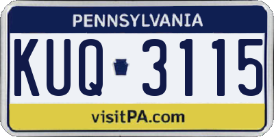 PA license plate KUQ3115