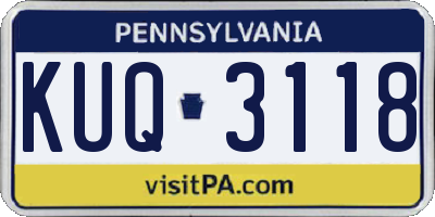 PA license plate KUQ3118