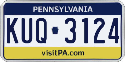 PA license plate KUQ3124