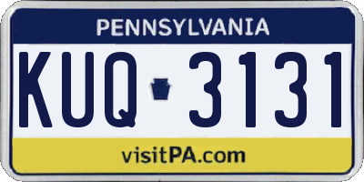 PA license plate KUQ3131