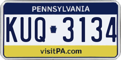 PA license plate KUQ3134