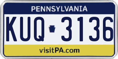 PA license plate KUQ3136