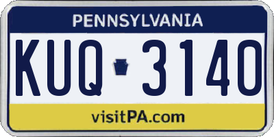 PA license plate KUQ3140