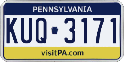 PA license plate KUQ3171