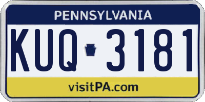 PA license plate KUQ3181