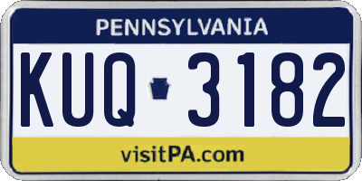 PA license plate KUQ3182
