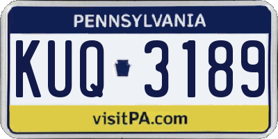 PA license plate KUQ3189