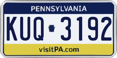 PA license plate KUQ3192