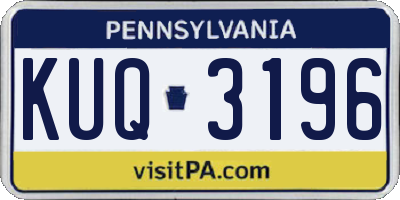 PA license plate KUQ3196