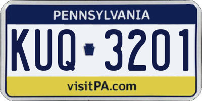 PA license plate KUQ3201
